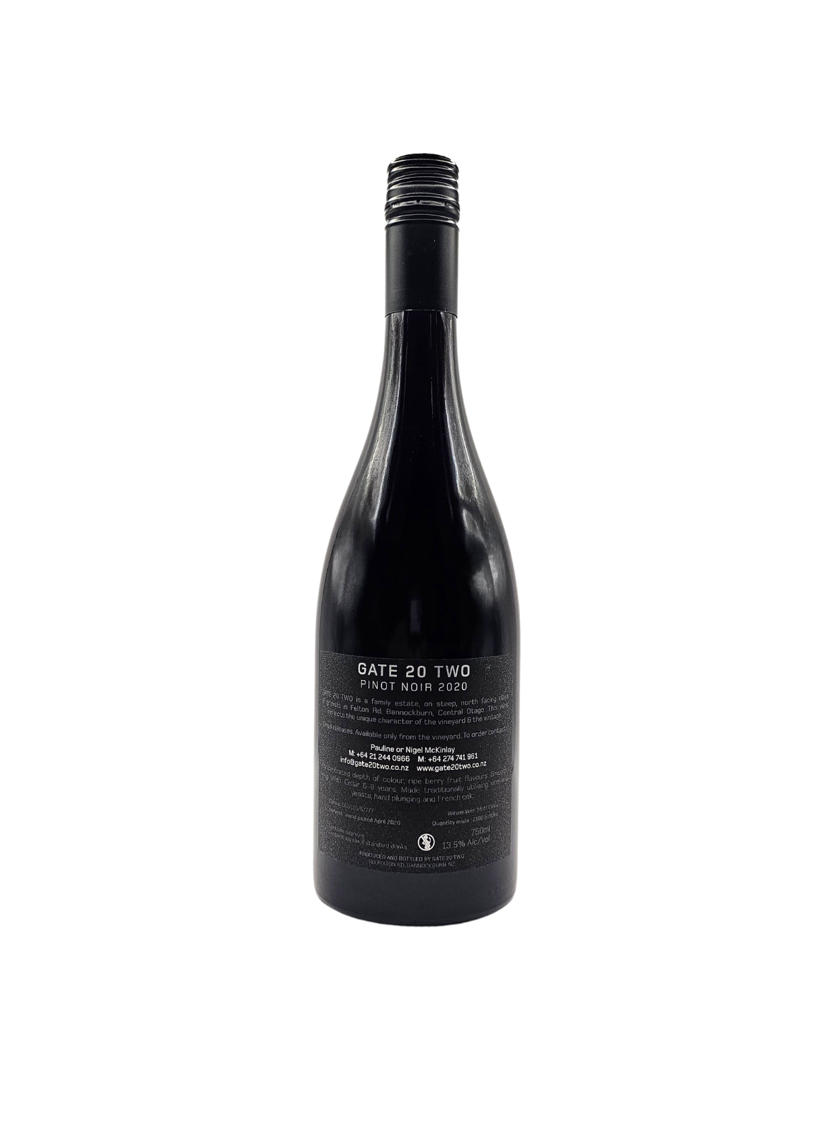 2020 Gate 20 Two Single Vineyard Pinot Noir – Central Otago, NZ